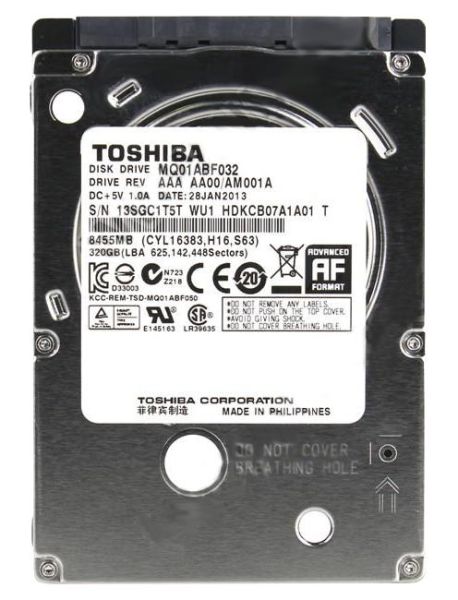 MQ01ABF032 Toshiba 320GB 5400RPM SATA 6GB/s 32MB Cache 2.5-inch 7MM Internal Solid State Hybrid Drive