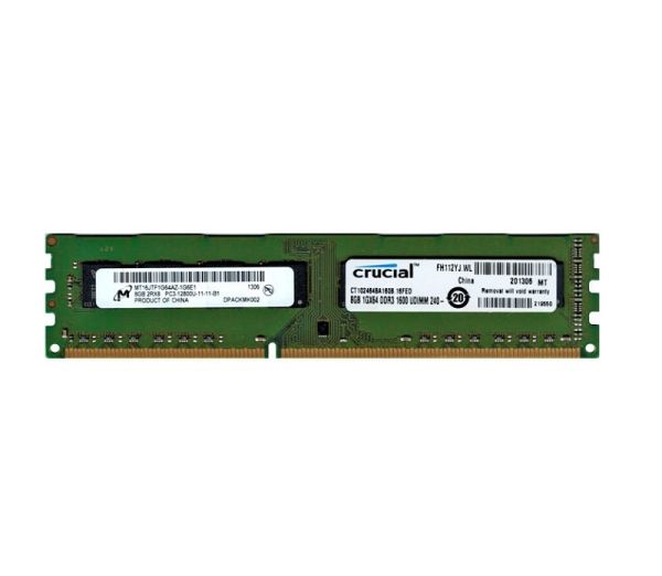 MT16JTF1G64AZ-1G6K2 Micron Technology 8GB DDR3-1600MHz PC3-12800 non-ECC Unbuffered CL11 240-Pin DIMM 1.35V Low Voltage Dual Rank Memory Module