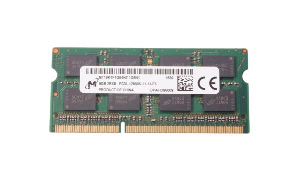 MT16KTF1G64HZ-1G6N1 Micron Technology 8GB DDR3-1600MHz PC3-12800 non-ECC Unbuffered CL11 204-Pin SoDimm 1.35V Low Voltage Dual Rank Memory Module