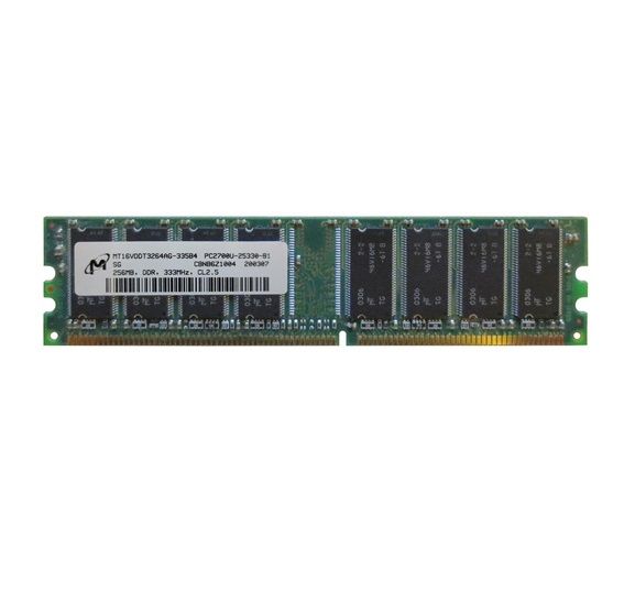 MT16VDDT3264AG-335 Micron Technology 256MB DDR-333MHz PC2700 non-ECC Unbuffered CL-2.5 184-Pin DIMM Memory Module
