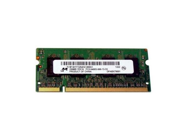 MT4HTF3264HZ-800G1 Micron Technology 256MB DDR2-800MHz PC2-6400 non-ECC Unbuffered CL6 200-Pin SoDimm Single Rank Memory Module