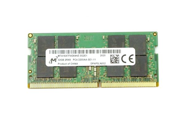 MTA16ATF4G64HZ-3G2E1 Micron Technology 32GB PC4-25600 DDR4-3200MHz non-ECC Unbuffered CL22 SoDIMM 1.2V Dual-Rank Memory Module