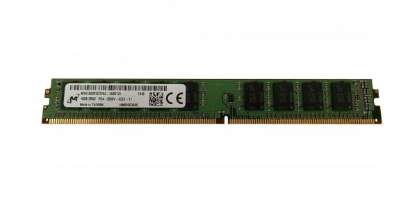 MTA18ADF2G72AZ-2G6E1R Micron 16GB DDR4-2666MHz PC4-21300 ECC Unbuffered CL19 288-Pin VLP UDIMM 1.2V Dual Rank Memory Module