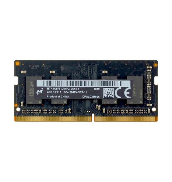 MTA4ATF51264HZ-2G6E3 Micron Technology 4GB PC4-21300 DDR4-2666MHz non-ECC Unbuffered CL19 SoDIMM 1.2V Single-Rank Memory Module