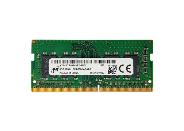 MTA8ATF1G64HZ-2G6D1 Micron Technology 8GB PC4-21300 DDR4-2666MHz non-ECC Unbuffered CL19 SoDIMM 1.2V Single-Rank Memory Module