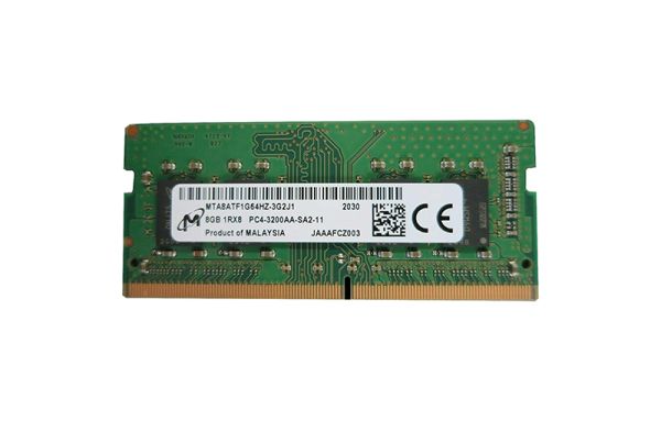 MTA8ATF1G64HZ-3G2J1 Micron Technology 8GB PC4-25600 DDR4-3200MHz non-ECC Unbuffered CL22 SoDIMM 1.2V Single-Rank Memory Module