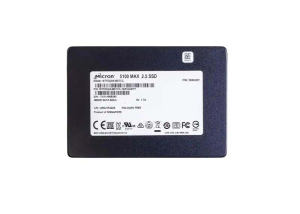 MTFDDAK480TCC-1AR1ZABYY Micron 5100 MAX Series 480GB Triple-Level Cell SATA 6Gb/s 3D NAND 2.5-Inch Solid State Drive