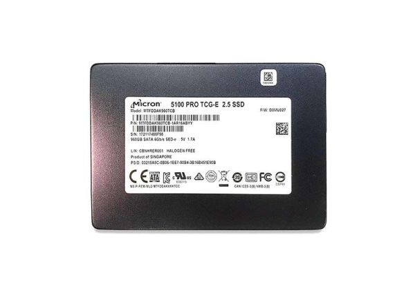 MTFDDAK960TCB-1AR16ABYY Micron 5100 PRO Series 960GB Triple-Level Cell SATA 6Gb/s 3D NAND (SED TCG eSSC Encryption) 2.5-Inch Solid State Drive