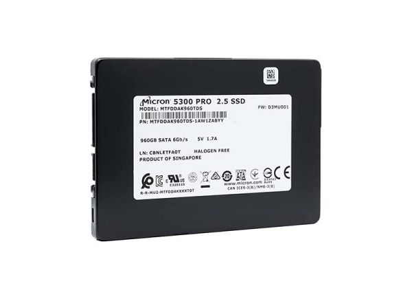 MTFDDAK960TDS-1AW1ZABYY Micron 5300 PRO Series 960GB Triple-Level Cell SATA 6Gb/s 2.5-Inch Solid State Drive