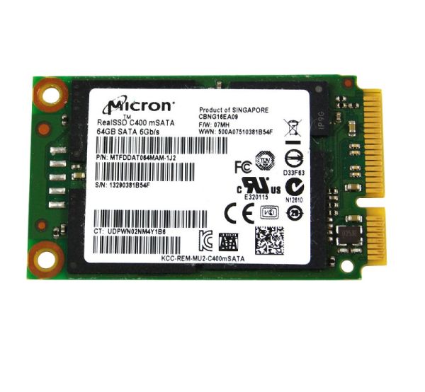 MTFDDAT064MAM-1J2 Micron Technology RealSSD C400 64GB mSATA 1.8-inch SSD Solid State Drive