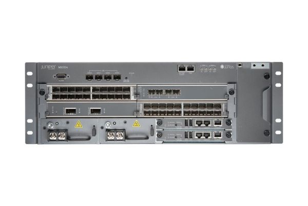 MX104-PREM-T Juniper Taa Compliant Mx104 Premium Bundle 4 fixed 10GbE 4MIC Slot 2xPower Supplu AC/DC Universal Edge Router