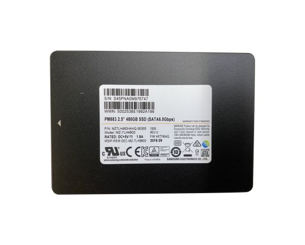 MZ-7LH4800 Samsung PM883 Series 480GB Triple-Level Cell SATA 6Gb/s 2.5-Inch Solid State Drive