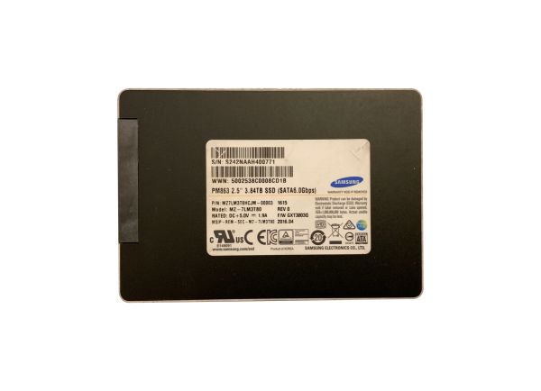 MZ-7LM3T80 Samsung PM863 Series 3.8TB SATA 6Gb/s Read-Intensive (AES-256 / PLP) 2.5-inch TLC Solid State Drive