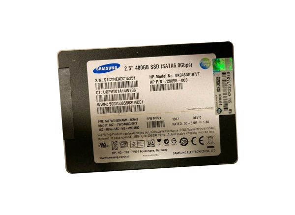 MZ-7WD4800/0H3 Samsung Enterprise SM843T 480GB SATA 6GB/s 2.5-inch MLC Solid State Drive