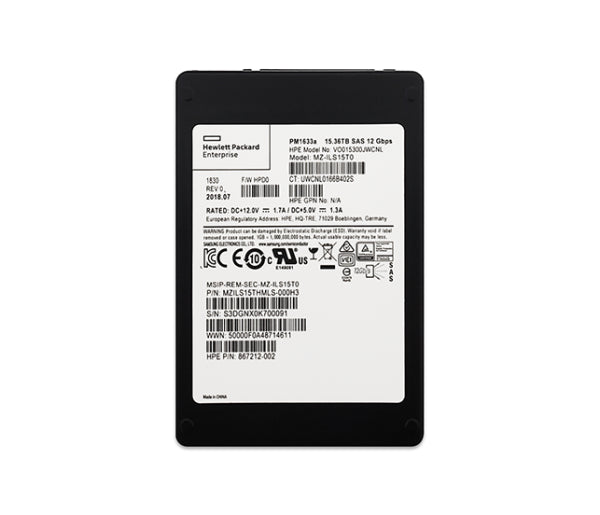 MZ-ILS15T0 Samsung PM1633a Series 15.36TB Triple-Level Cell SAS 12Gb/s 2.5-inch Solid State Drive