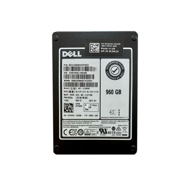 MZ-ILS960B Samsung PM1633a Series 960GB Triple-Level Cell SAS 12Gb/s High Performance 2.5-inch Solid State Drive