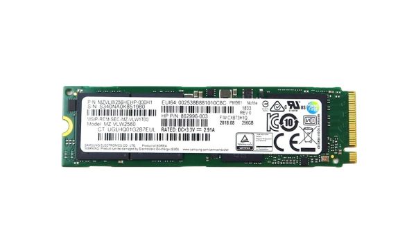 MZ-VLW2560 Samsung PM961 256GB Triple-Level Cell PCI-Express (NVMe) M.2 2280 Solid State Drive