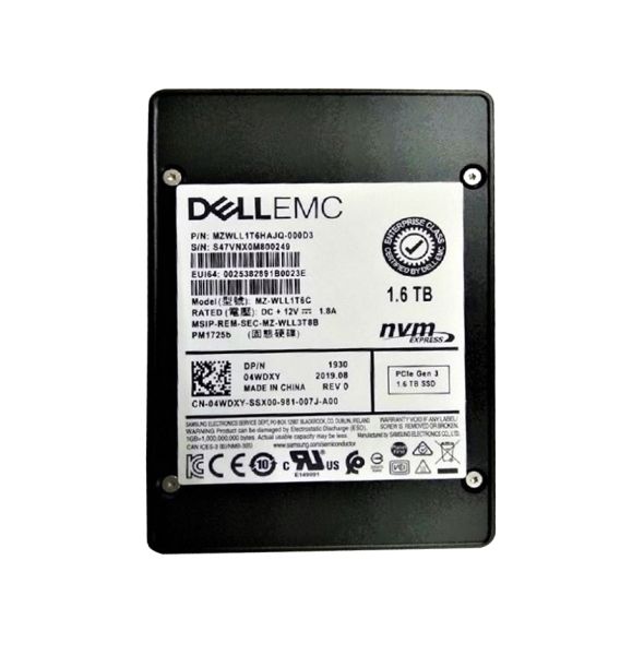 MZ-WLL1T6C Samsung 1.6TB Triple-Level Cell PCI Express NVMe 3.0 x4 2.5-Inch Solid State Drive