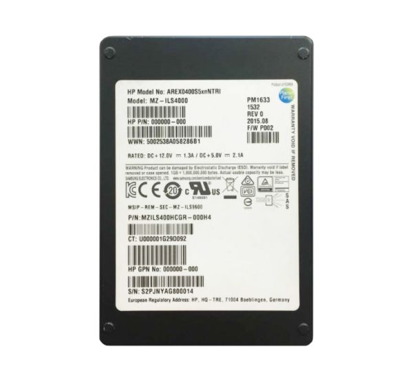 MZILS400HCGR-000H4 Samsung PM1643 Series 400GB Multi-Level Cell SAS 12Gb/s 2.5-inch Solid State Drive
