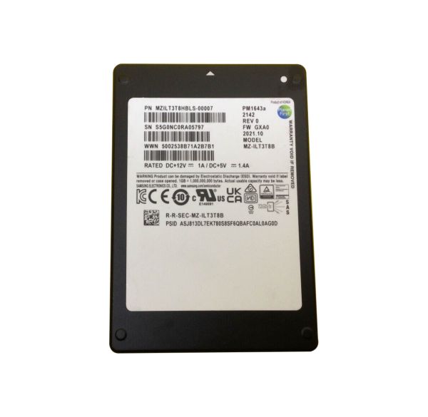 MZILT3T8HBLS-00007 Samsung PM1643A Series 3.84TB SAS 12Gb/s 2.5-Inch Solid State Drive