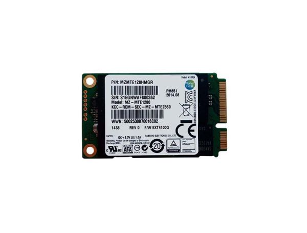 MZMTE128HMGR Samsung PM851 128GB Triple-Level Cell SATA 6Gb/s mSATA Solid State Drive