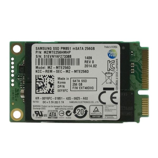 MZMTE256HMHP-00004 Samsung PM851 Series 256GB Triple-Level Cell SATA 6Gb/s mSATA Solid State Drive