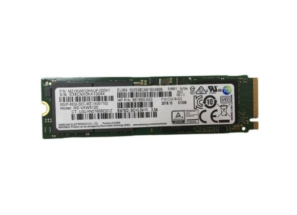 MZVKW512HMJP-000H1 Samsung SM961 Series 512GB Multi-Level Cell PCI Express 3.0 x4 NvMe M.2 2280 Solid State Drive