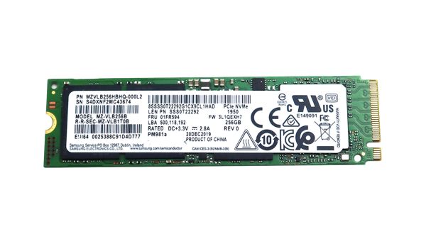 MZVLB256HBHQ-000L2 Samsung PM981A Series 256GB Triple-Level Cell PCI Express NVMe 3.0 x4 M.2 2280 Solid State Drive