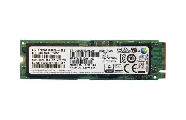 MZVPW256HEGL-000H1 Samsung SM961 Series 256GB PCI Express NVMe 3.0 x4 M.2 2280 Internal Solid State Drive