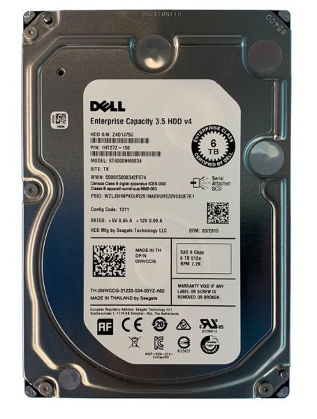 NWCCG Dell 6TB 7200RPM Near Line SAS 12Gb/s 3.5-inch Hard Drive with Tray