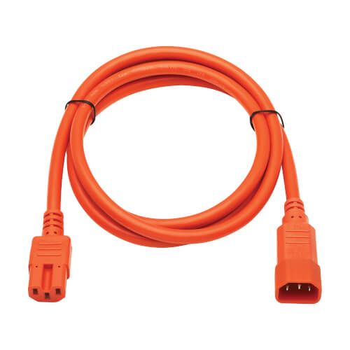 P018-006-AOR Tripp Lite 6ft 15A 14 AWG Heavy-Duty Computer Power Cord Lead Cable (IEC-320-C14 to IEC-320-C15) - Orange