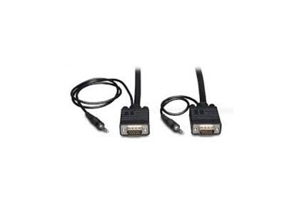 P504-010 Tripp Lite 10ft VGA Coax Monitor Cable with Audio, High Resolution Cable with RGB Coax (HD15 and 3.5mm M/M)