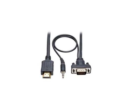 P566-015-VGA-A Tripp Lite 4.57m HDMI to VGA + Audio Active Converter Cable, HDMI to Low-Profile HD15 + 3.5 mm M/M, 1920 x 1200/1080p 60 Hz