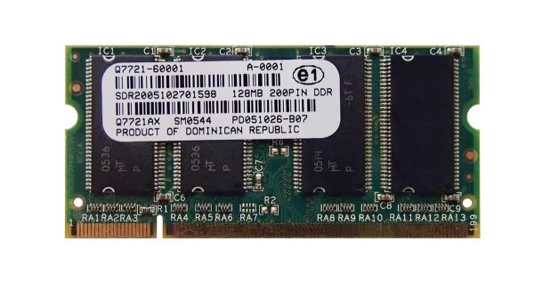 Q7721AX HP 128MB DDR-266MHz PC2100 non-ECC Unbuffered CL2.5 200-Pin SoDimm 2.5V Memory Module