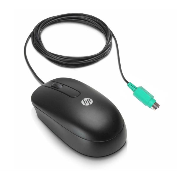 QY775AA HP 2-Buttons PS/2 Wired Optical Mouse (Black / Gray)