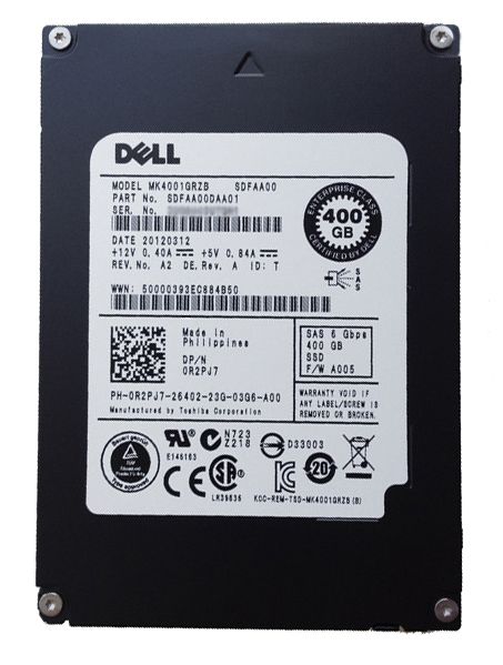 R2PJ7 Dell 400GB SLC SAS 6Gb/s 2.5-inch Solid State Drive