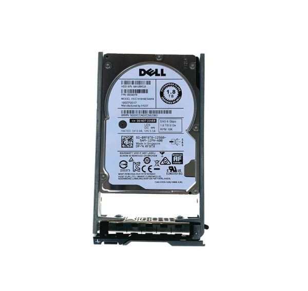 RF9T8 Dell 1.8TB 10000RPM SAS 6Gb/s 2.5-inch Hard Drive with Tray
