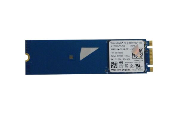 SDAPNUW-128G-1014 Western Digital SN520 128GB Triple-Level Cell PCI Express NVMe 3.0 x2 M.2 2280 Solid State Drive