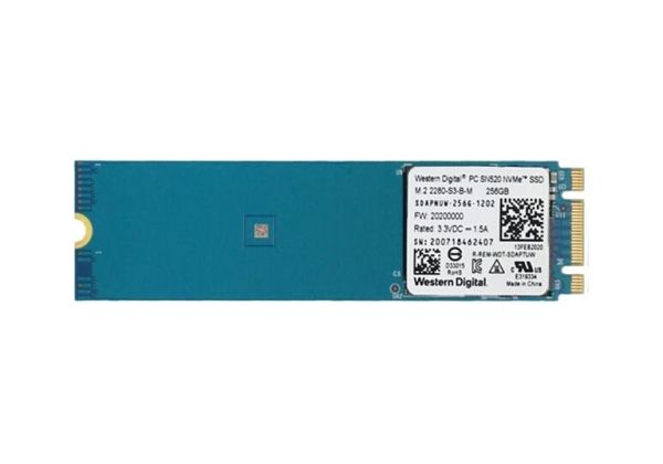 SDAPNUW-256G-1202 Western Digital SN520 256GB Triple-Level Cell PCI Express NVMe 3.0 x2 M.2 2280 Solid State Drive