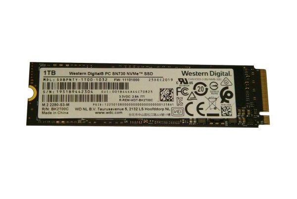 SDBPNTY-1T00-1032 Western Digital PC SN730 Series 1TB PCI Express NVMe 3.0 x4 M.2 2280 Solid State Drive