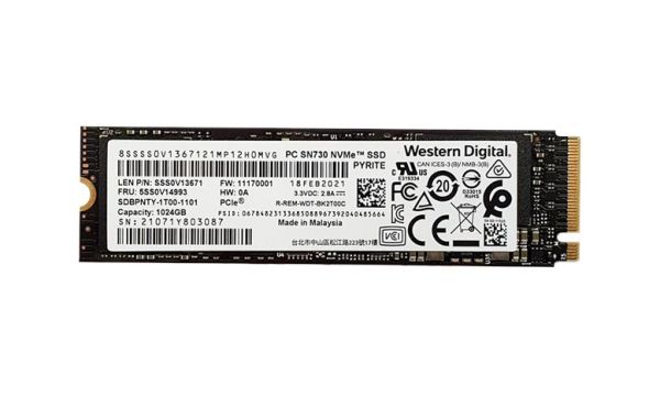 SDBPNTY-1T00-1101 Western Digital PC SN730 Series 1TB PCI Express NVMe 3.0 x4 M.2 2280 Solid State Drive