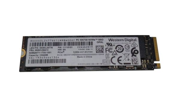 SDBQNTY-1T00-1001 Western Digital PC SN730 1TB SED Triple-Level Cell PCI Express NVMe 3.0 x4 M.2 2280 Solid State Drive
