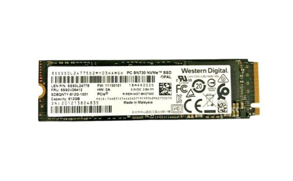 SDBQNTY-512G-1001 Western Digital PC SN730 512GB SED Triple-Level Cell PCI Express NVMe 3.0 x4 M.2 2280 Solid State Drive
