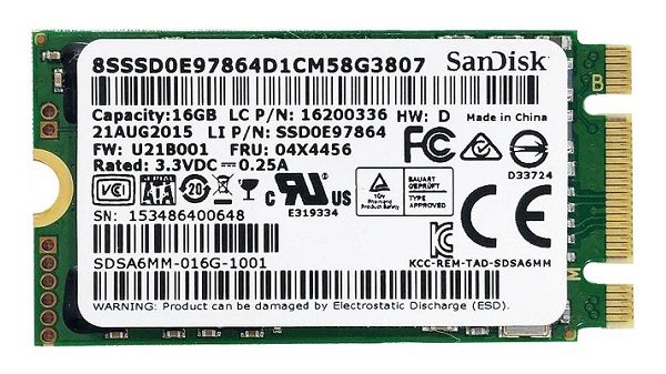 SDSA6MM-016G-1001 SanDisk 16GB mSATA M.2 Solid State Drive