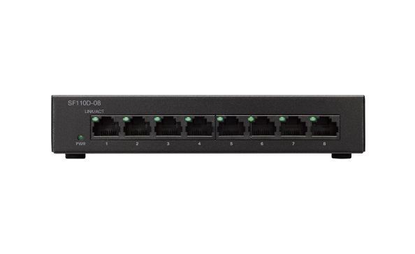 SF110D-08-AR Cisco Small Business SF110 8 x Ports 10/100Base-TX Layer 2 Unmanaged Fast Ethernet Network Switch