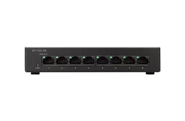 SF110D-08-EU Cisco Small Business SF110 8 x Ports 10/100Base-TX Layer 2 Unmanaged Fast Ethernet Network Switch