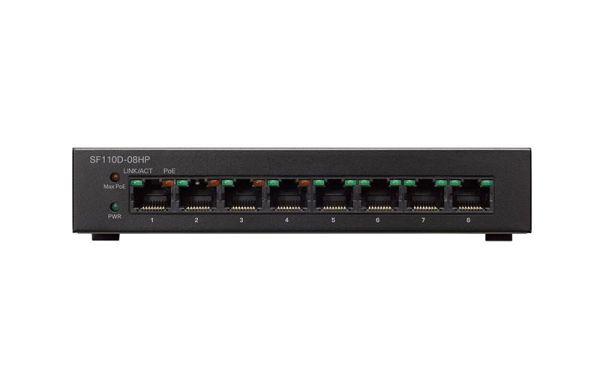 SF110D-08HP-AU Cisco Small Business SF110 PoE 8 x Ports 10/100Base-TX Layer 2 Unmanaged Fast Ethernet Network Switch