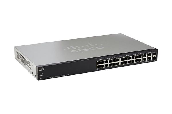 SF300-24PP-K9-EU Cisco 300 Series SF300 24-Ports PoE 24 x 10/100Base-T + 2 x combo Gigabit SFP Layer 3 Managed Fast Ethernet Switch