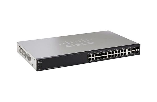 SF300-24PP-K9NA-RF Cisco 300 Series SF300 24-Ports PoE 24 x 10/100Base-T + 2 x combo Gigabit SFP Layer 3 Managed Fast Ethernet Switch