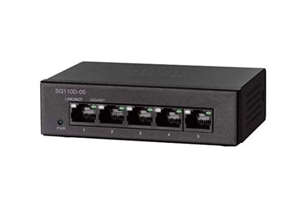 SG110D-05-UK Cisco Small Business 110 Series RJ-45 5 x Ports 10/100/1000Base-T Unmanaged Rack Mountable Gigabit Ethernet Switch